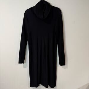Weekend Max Mara Women's Long Sleeve Dress Wool Blend Cowlneck Black Large